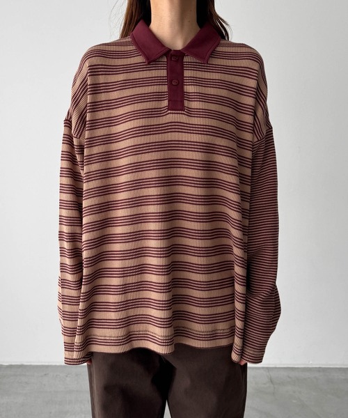 CANAL JEAN（キャナルジーン）の「Miller　ワッフルポロプルオーバー（ポロシャツ・レディース・グリーン系その他/ベージュ系その他・ONE SIZE）」の10枚目の写真