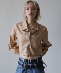 美品⭐︎FLAME 白クロップドシャツ 長袖