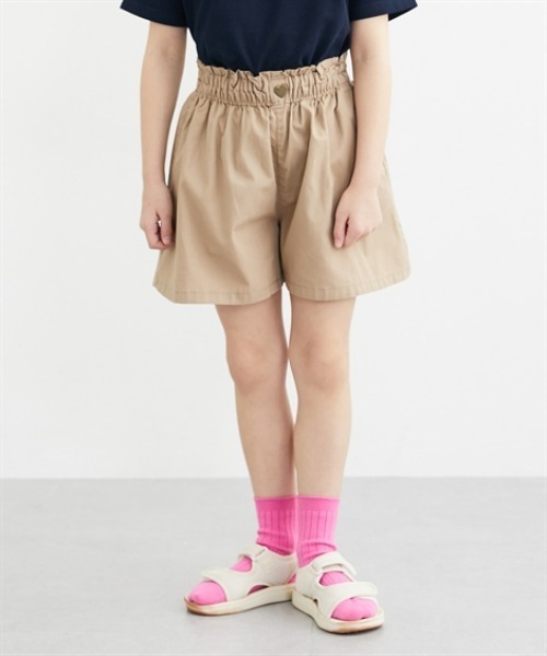 QUNTSTYLE(キュントスタイル)の「ハートボタンイージーキュロット <綿100%>(その他パンツ・キッズ・ベージュ/ネイビー/ピンク系その他/サックスブルー/ブラック・120/130/140/150/160/110)」の3枚目の写真