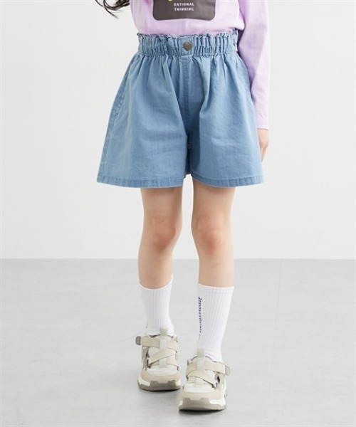 QUNTSTYLE(キュントスタイル)の「ハートボタンイージーキュロット <綿100%>(その他パンツ・キッズ・ベージュ/ネイビー/ピンク系その他/サックスブルー/ブラック・120/130/140/150/160/110)」の1枚目の写真