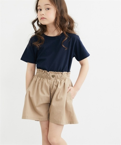 QUNTSTYLE(キュントスタイル)の「ハートボタンイージーキュロット <綿100%>(その他パンツ・キッズ・ベージュ/ネイビー/ピンク系その他/サックスブルー/ブラック・120/130/140/150/160/110)」の7枚目の写真