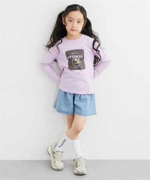 QUNTSTYLE(キュントスタイル)の「ハートボタンイージーキュロット <綿100%>(その他パンツ・キッズ・ベージュ/ネイビー/ピンク系その他/サックスブルー/ブラック・120/130/140/150/160/110)」の9枚目の写真