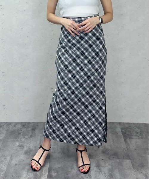 Per sist ence（パーシエンス）の「バイアスチェックストレートスカート（スカート・レディース・ブラウン/レッド/ブラック/ベージュ・ONE SIZE）」の12枚目の写真