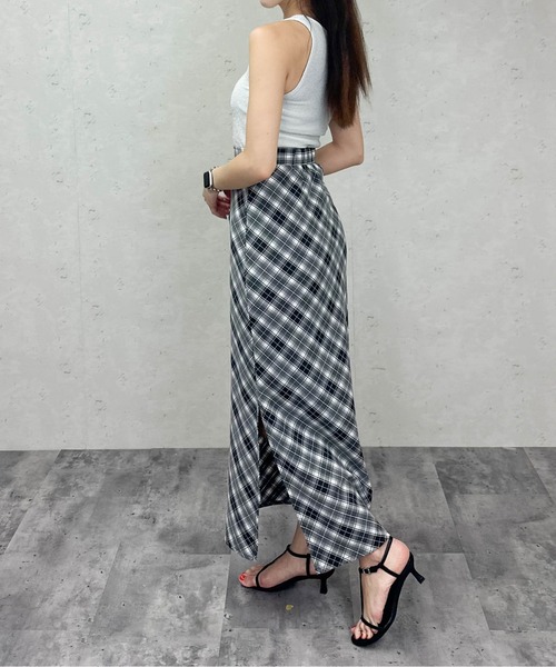 Per sist ence（パーシエンス）の「バイアスチェックストレートスカート（スカート・レディース・ブラウン/レッド/ブラック/ベージュ・ONE SIZE）」の13枚目の写真