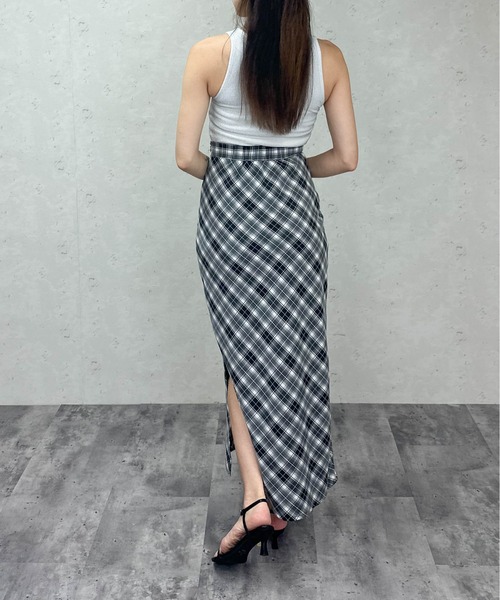 Per sist ence（パーシエンス）の「バイアスチェックストレートスカート（スカート・レディース・ブラウン/レッド/ブラック/ベージュ・ONE SIZE）」の15枚目の写真