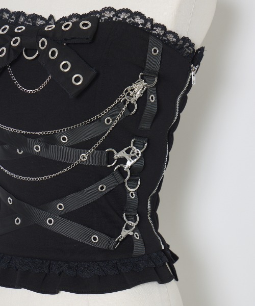 Cross chain & ribbon corset（チューブトップ）｜AVENCHUMU