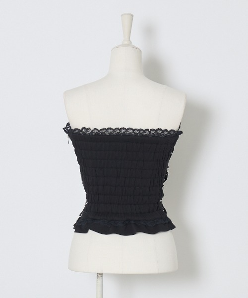 Cross chain & ribbon corset（チューブトップ）｜AVENCHUMU