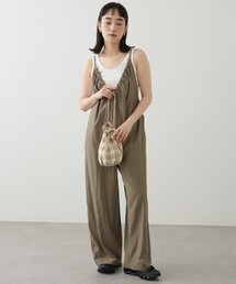 omekashi サロペット　ホワイト パル PAL 【Omekashi】カーブ ジップサロペット （offwhite