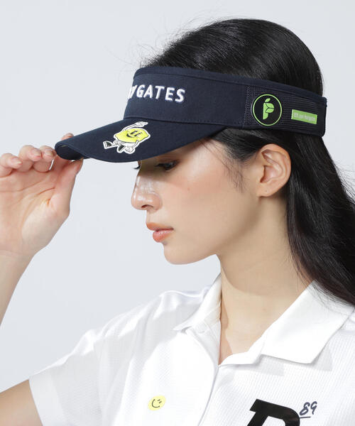 PEARLY GATES(パーリーゲイツ)の「【PEARLY GATES】Bioネームリサイクルツイルバイザー (UNISEX)(サンバイザー・レディース・ネイビー/ベージュ/ホワイト/レッド・FREE)」の5枚目の写真