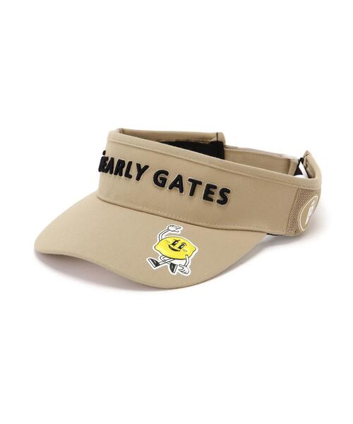 PEARLY GATES(パーリーゲイツ)の「【PEARLY GATES】Bioネームリサイクルツイルバイザー (UNISEX)(サンバイザー・レディース・ネイビー/ベージュ/ホワイト/レッド・FREE)」の2枚目の写真