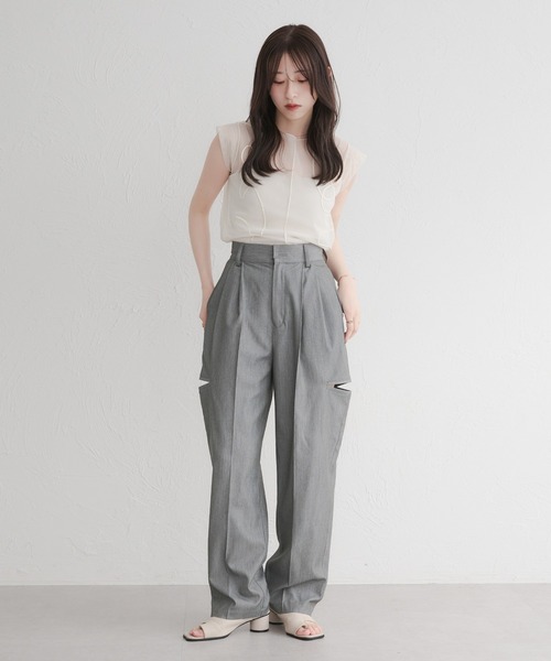 カットアウトデニムパンツ　raffime ラフィミー カットアウトデニムパンツ（デニムパンツ）｜raffime