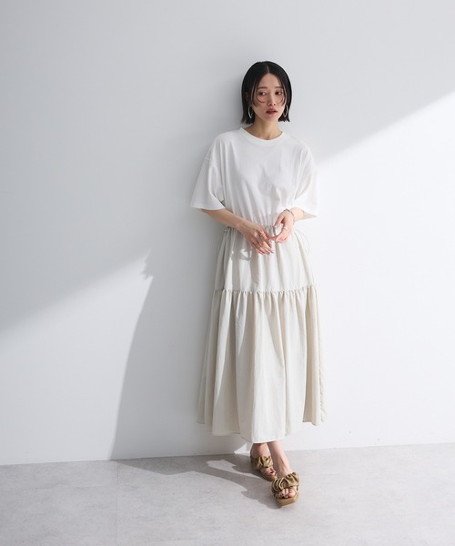 ELENCARE DUE(エレンカーレデュエ)の「・ELENCARE DUE ドッキングTEEワンピース(ワンピース・レディース・オフホワイト/カーキ/ブラック・FREE)」の2枚目の写真