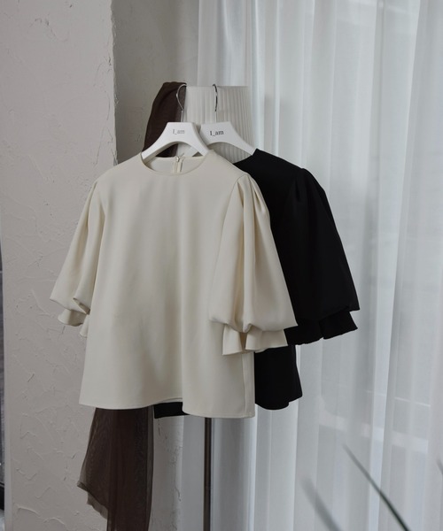 I_am(アイアム)の「candy sleeve blouse / キャンディスリーブブラウス(シャツ/ブラウス・レディース・アイボリー/ブラック・FREE)」の2枚目の写真