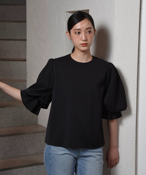 I_am(アイアム)の「candy sleeve blouse / キャンディスリーブブラウス(シャツ/ブラウス・レディース・アイボリー/ブラック・FREE)」の5枚目の写真