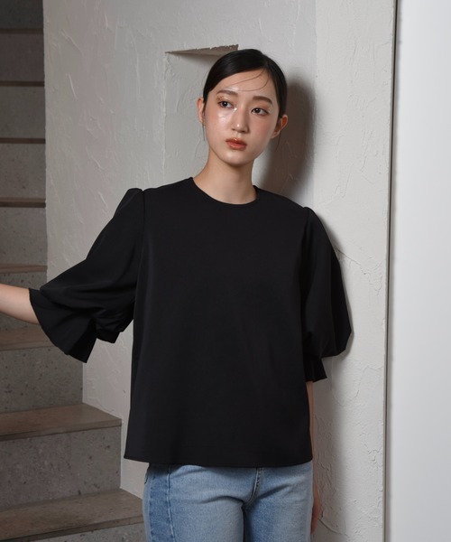 I_am(アイアム)の「candy sleeve blouse / キャンディスリーブブラウス(シャツ/ブラウス・レディース・アイボリー/ブラック・FREE)」の4枚目の写真