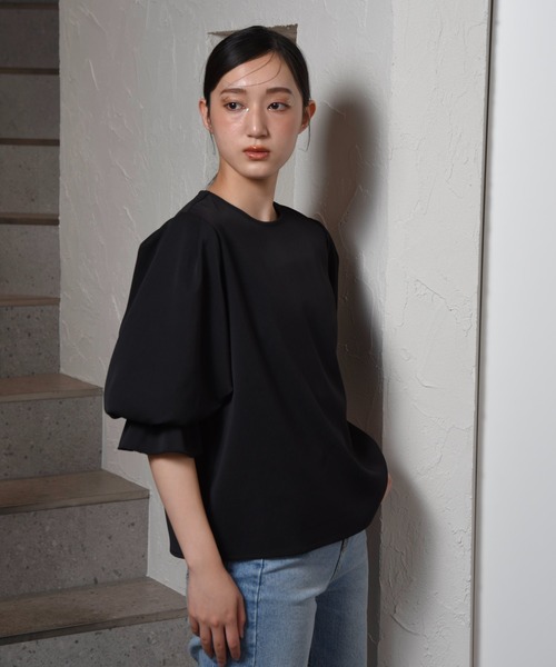 I_am(アイアム)の「candy sleeve blouse / キャンディスリーブブラウス(シャツ/ブラウス・レディース・アイボリー/ブラック・FREE)」の7枚目の写真