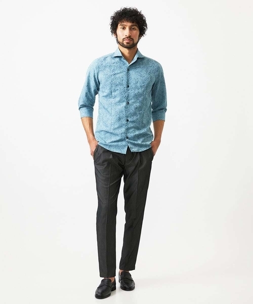 MICHEL KLEIN HOMME (ミッシェルクランオム)の「《日本製》ボタニカル柄七分袖シャツ(シャツ/ブラウス・メンズ・ライトグレー/ブルー/グリーン・MEDIUM/LARGE/X-LARGE)」の13枚目の写真
