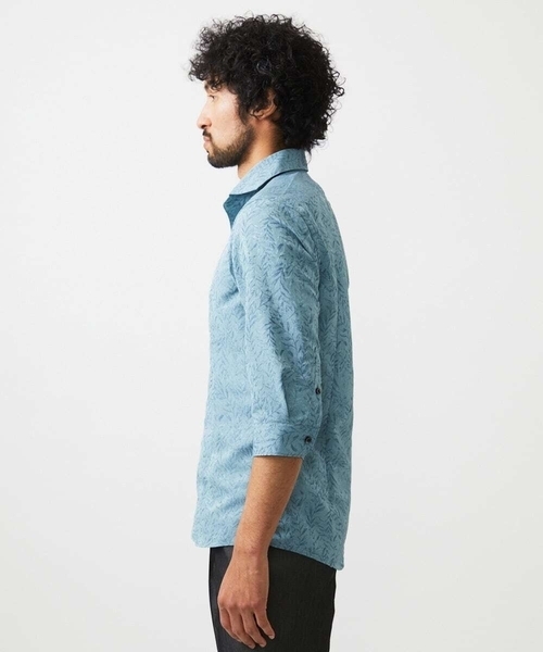 MICHEL KLEIN HOMME (ミッシェルクランオム)の「《日本製》ボタニカル柄七分袖シャツ(シャツ/ブラウス・メンズ・ライトグレー/ブルー/グリーン・MEDIUM/LARGE/X-LARGE)」の12枚目の写真