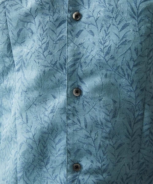 MICHEL KLEIN HOMME (ミッシェルクランオム)の「《日本製》ボタニカル柄七分袖シャツ(シャツ/ブラウス・メンズ・ライトグレー/ブルー/グリーン・MEDIUM/LARGE/X-LARGE)」の7枚目の写真