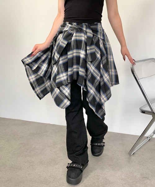 lilful（リルフル）の「【インパン付き】チェック柄 ラップ巻き