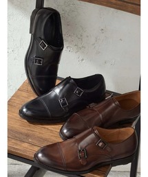 Perfect Suit FActory（パーフェクトスーツファクトリー）の「本革ダブルモンクシューズ　ストレートチップ　ブラック/ブラウン（ドレスシューズ）」