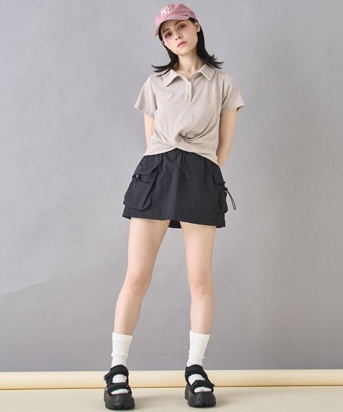 ANAP（アナップ）の「ナイロン カーゴ ミニ スカート（スカート・レディース・ブラック/ホワイト/グレー・FREE）」の7枚目の写真