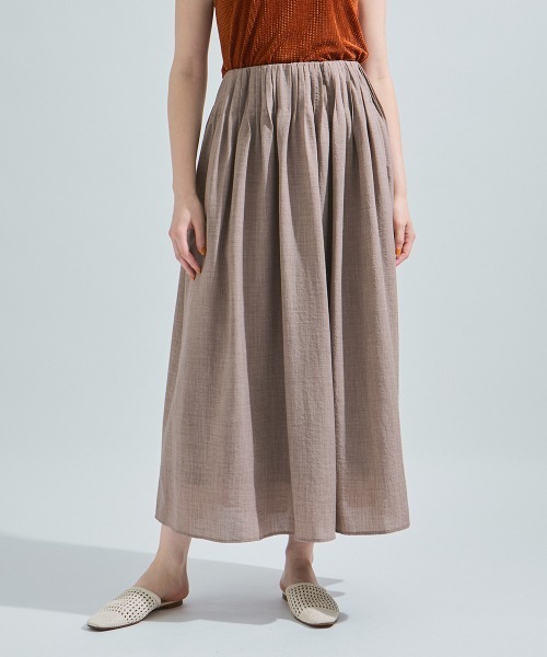 ketty（ケティ）の「リネンライクタックフレアスカート≪洗濯機で洗える≫（スカート・レディース・ベージュ/オレンジ/ブラック・M）」の3枚目の写真