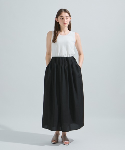 ketty（ケティ）の「リネンライクタックフレアスカート≪洗濯機で洗える≫（スカート・レディース・ベージュ/オレンジ/ブラック・M）」の18枚目の写真