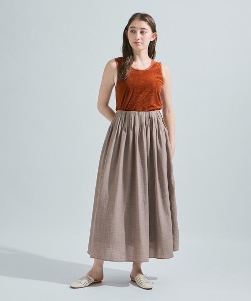 ketty（ケティ）の「リネンライクタックフレアスカート≪洗濯機で洗える≫（スカート・レディース・ベージュ/オレンジ/ブラック・M）」の22枚目の写真