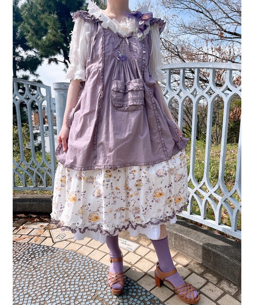 <美品>ピンクハウス ローンエプロン ダブリエ フリル 綿ローン 美品>ピンクハウス ローンエプロン ダブリエ フリル 綿ローン