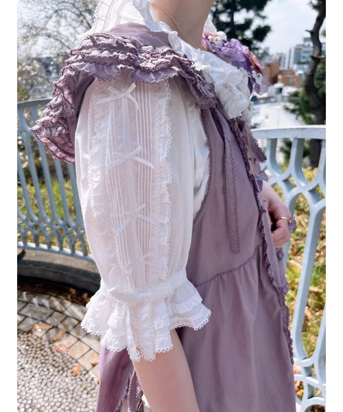 セール❣️7日迄ピンクハウス　綿ローンダブリエ ローンフリルタブリエ（その他トップス）｜PINK HOUSE（ピンク