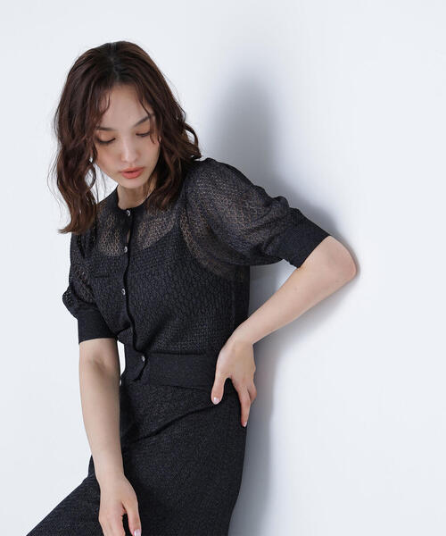 Super Beauty ★美品★黒 カーディガン ボレロ42L セール】クロップドボレロニットカーディガン レディース 長袖