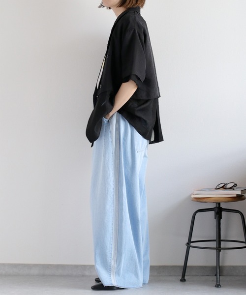 cepo（セポ）の「暑い夏を乗り切る、快適デニム〈接触冷感 / UVカット〉ICE リネンバレルデニムパンツ（デニムパンツ・レディース・ブルー系3/ブルー系2・S/M）」の20枚目の写真