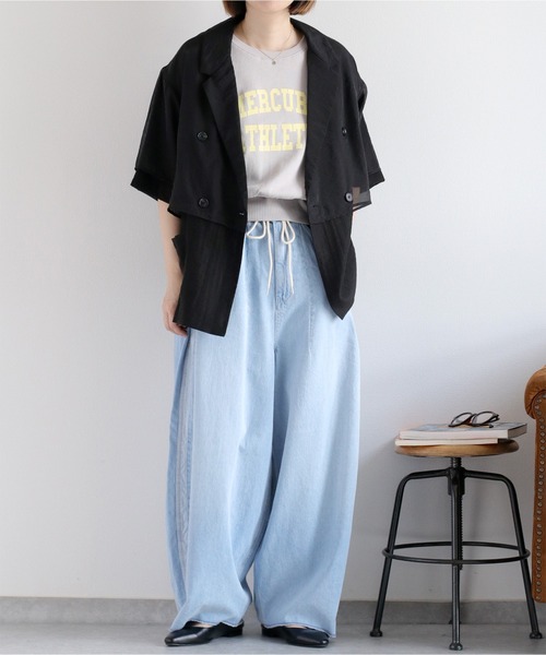 cepo（セポ）の「暑い夏を乗り切る、快適デニム〈接触冷感 / UVカット〉ICE リネンバレルデニムパンツ（デニムパンツ・レディース・ブルー系3/ブルー系2・S/M）」の19枚目の写真