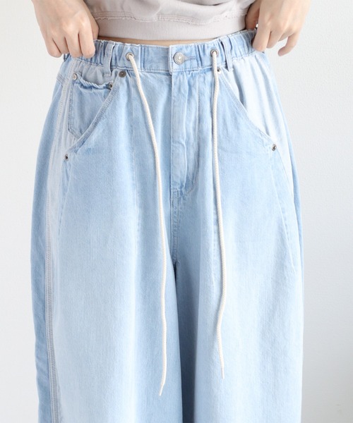 cepo（セポ）の「暑い夏を乗り切る、快適デニム〈接触冷感 / UVカット〉ICE リネンバレルデニムパンツ（デニムパンツ・レディース・ブルー系3/ブルー系2・S/M）」の15枚目の写真