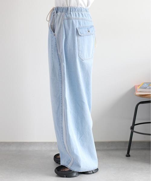 cepo（セポ）の「暑い夏を乗り切る、快適デニム〈接触冷感 / UVカット〉ICE リネンバレルデニムパンツ（デニムパンツ・レディース・ブルー系3/ブルー系2・S/M）」の18枚目の写真