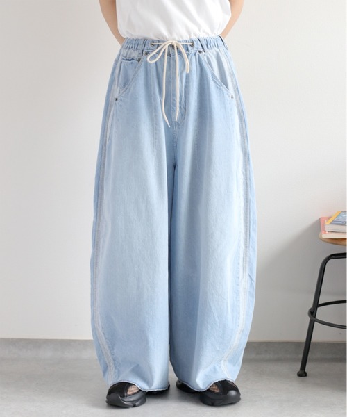 cepo（セポ）の「暑い夏を乗り切る、快適デニム〈接触冷感 / UVカット〉ICE リネンバレルデニムパンツ（デニムパンツ・レディース・ブルー系3/ブルー系2・S/M）」の16枚目の写真