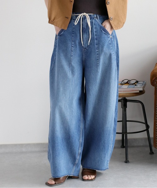 cepo（セポ）の「暑い夏を乗り切る、快適デニム〈接触冷感 / UVカット〉ICE リネンバレルデニムパンツ（デニムパンツ・レディース・ブルー系3/ブルー系2・S/M）」の9枚目の写真