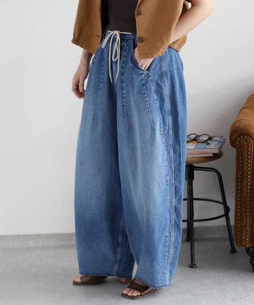 cepo（セポ）の「暑い夏を乗り切る、快適デニム〈接触冷感 / UVカット〉ICE リネンバレルデニムパンツ（デニムパンツ・レディース・ブルー系3/ブルー系2・S/M）」の5枚目の写真