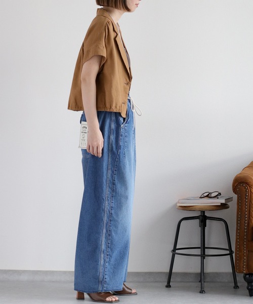 cepo（セポ）の「暑い夏を乗り切る、快適デニム〈接触冷感 / UVカット〉ICE リネンバレルデニムパンツ（デニムパンツ・レディース・ブルー系3/ブルー系2・S/M）」の3枚目の写真