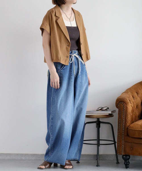 cepo（セポ）の「暑い夏を乗り切る、快適デニム〈接触冷感 / UVカット〉ICE リネンバレルデニムパンツ（デニムパンツ・レディース・ブルー系3/ブルー系2・S/M）」の4枚目の写真