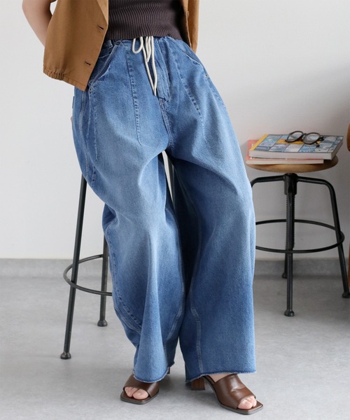 cepo（セポ）の「暑い夏を乗り切る、快適デニム〈接触冷感 / UVカット〉ICE リネンバレルデニムパンツ（デニムパンツ・レディース・ブルー系3/ブルー系2・S/M）」の10枚目の写真