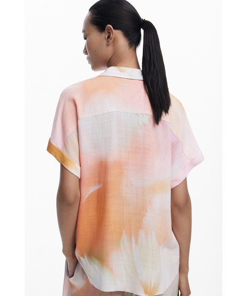 Desigual（デシグアル）の「タイダイフルイドシャツ（シャツ/ブラウス・レディース・ホワイト・XS/S/M/XL/L）」の4枚目の写真