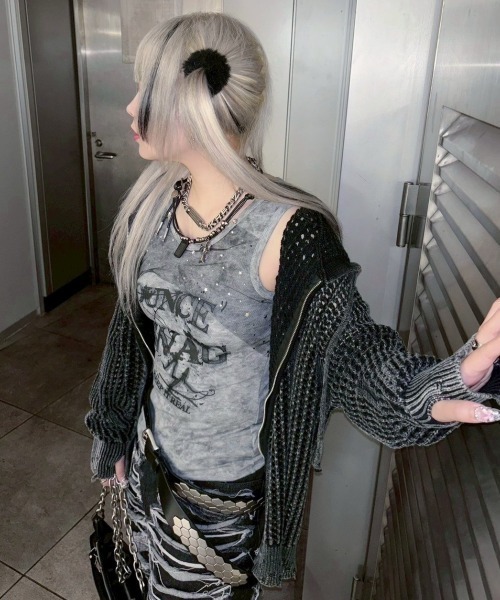 タンクトップ ノースリーブ 「XU」tie-dye paint  studs sleeveless レディース XU】tie-dye paint studs sleeveless（タンクトップ）｜XU