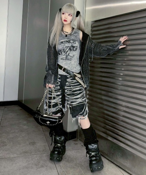 ファッション雑貨 mm XU】tie-dye paint studs sleeveless(タンクトップ)|XU