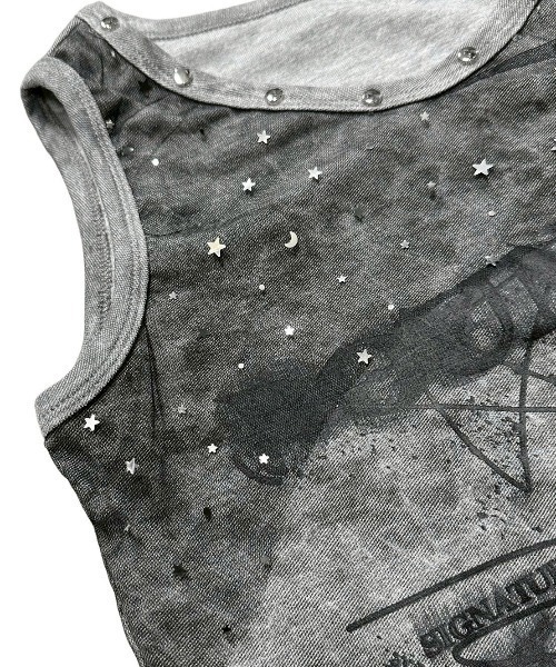 サンプル♡ XU】tie-dye paint studs sleeveless（タンクトップ）｜XU