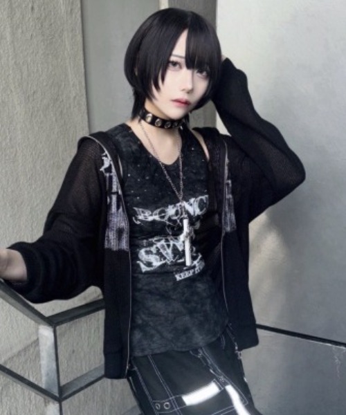 XU】tie-dye paint studs sleeveless（タンクトップ）｜XU