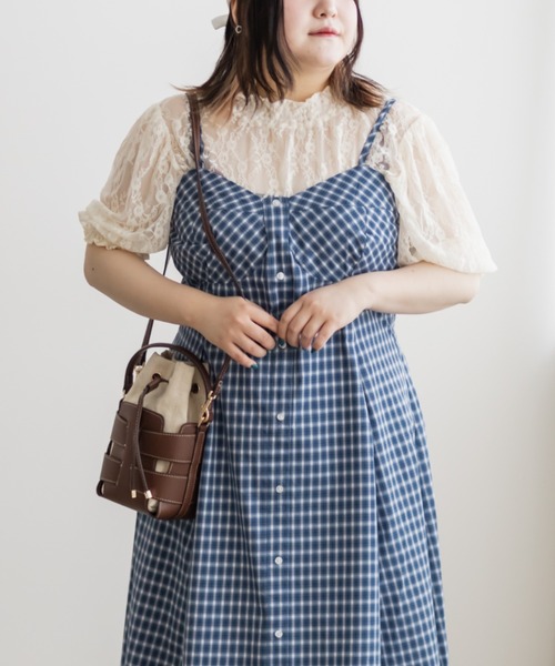 CLETTTE フロントボタンキャミワンピース LL CLETTEオリジナル☆フロントボタンキャミワンピース | 大きい