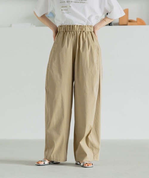 studio CLIP（スタディオクリップ）の「【イージーケア・接触冷感】軽らくラグビーボールパンツ[プチ・プラスサイズあり]（その他パンツ・レディース・カーキ/ネイビー/ベージュ・FREE/PF/ﾌﾘｰ(L)）」の22枚目の写真