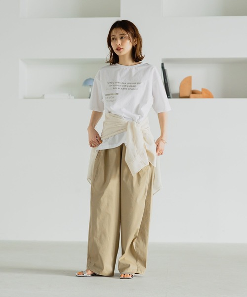 studio CLIP（スタディオクリップ）の「【イージーケア・接触冷感】軽らくラグビーボールパンツ[プチ・プラスサイズあり]（その他パンツ・レディース・カーキ/ネイビー/ベージュ・FREE/PF/ﾌﾘｰ(L)）」の19枚目の写真